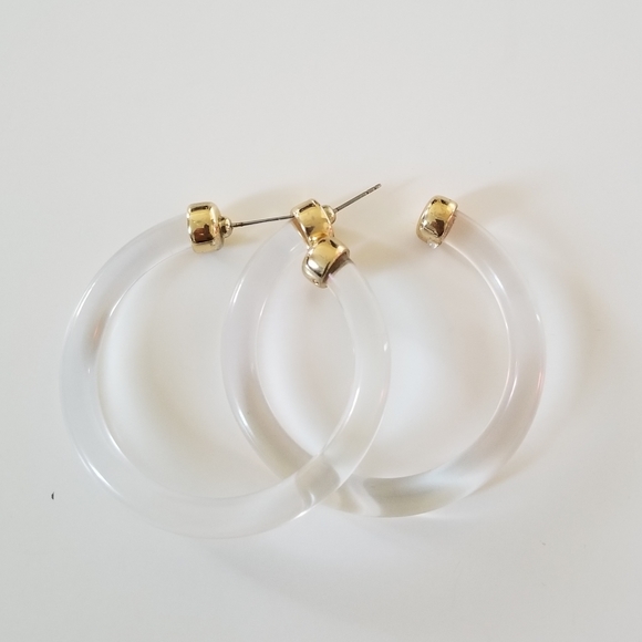boutique Jewelry - Boutique Clear Acrylic Gold Hardware Hoops